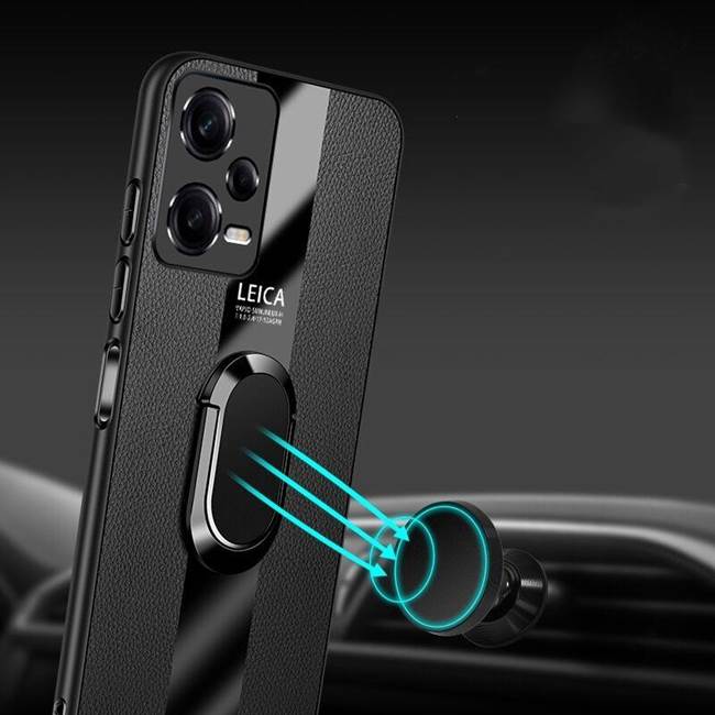 Xiaomi Poco F5 Pro чехол с магнитным кольцом-подставкой, защитная задняя крышка из оргстекла и искусственной кожи