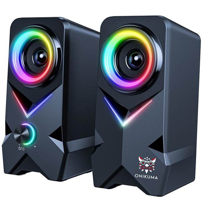 ONIKUMA Проводной USB-динамик RGB освещение Супер бас сабвуфер Hi-Fi аудио для игр 3D объемная музыка для ПК и Ноутбука 2