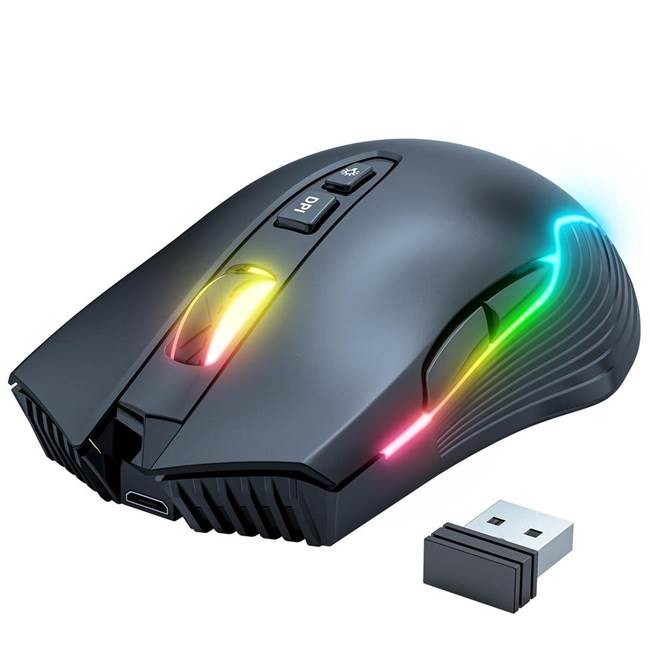 ONIKUMA Беспроводная игровая мышь USB 2,4G RGB Golwing 3000 точек на дюйм, удобная игровая мышь с аккумулятором большой емкости   3