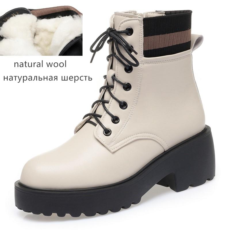 Женские зимние ботинки, модные шерстяные теплые женские носки большого размера, женские носки из натуральной кожи, нескользящая обувь, женские короткие сапоги 2
