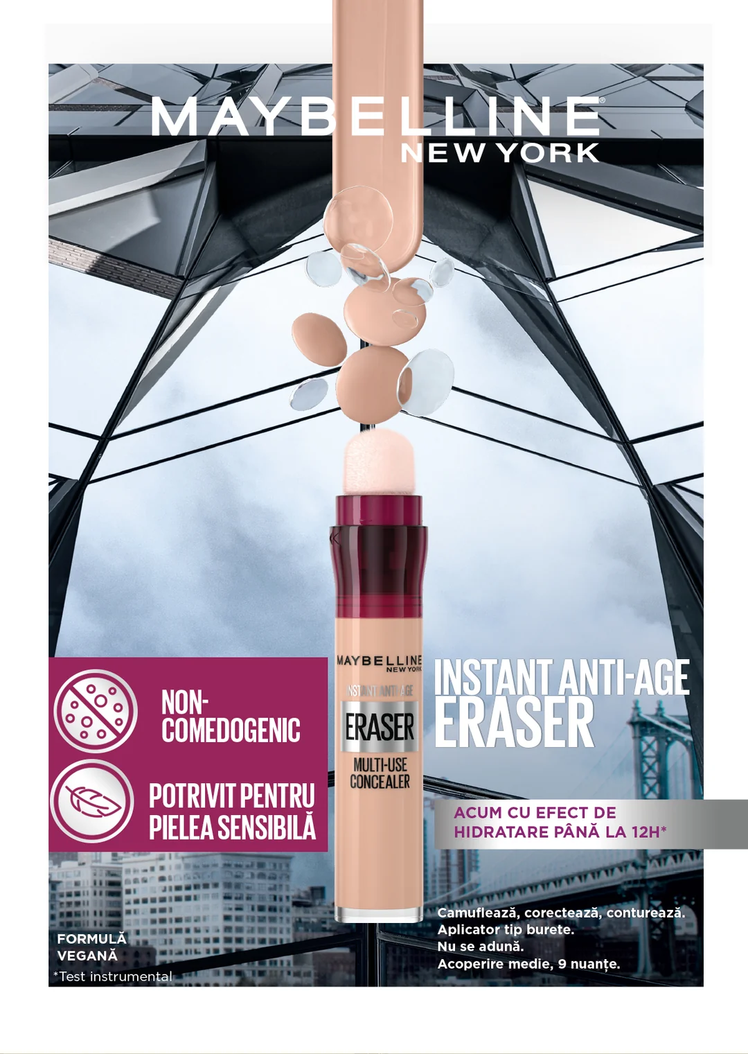 Corector universal Instant Anti Age Eraser 01 Light, 6.8ml, Maybelline 15