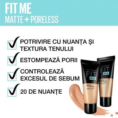 Fond de ten mat  Fit Me, 30 ml, Maybelline 8